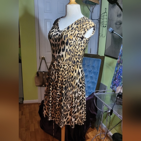 Chic Lauren Ralph Lauren Fit and Flare Leopard Print Dress - Picture 4 of 6